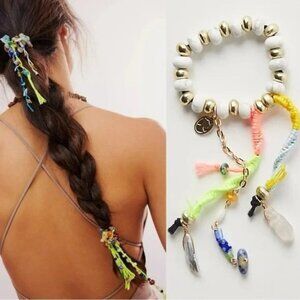 Free People x Ariana Ost Dripping In Sun Hair Tie Bracelet Crystal Boho Hippie